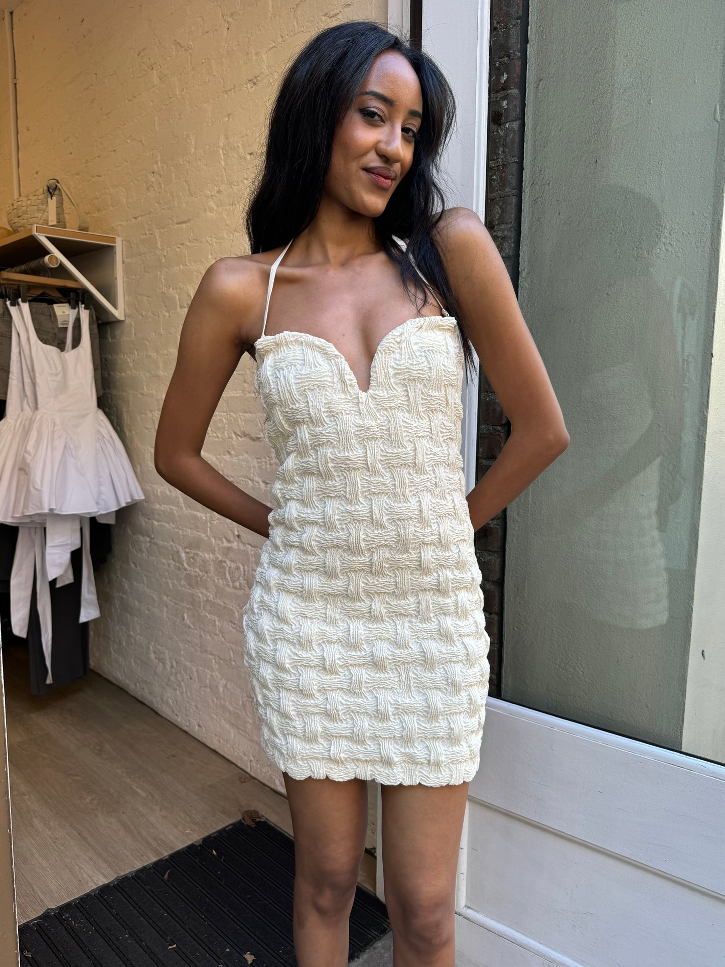 Jannika Mini Dress in Creme