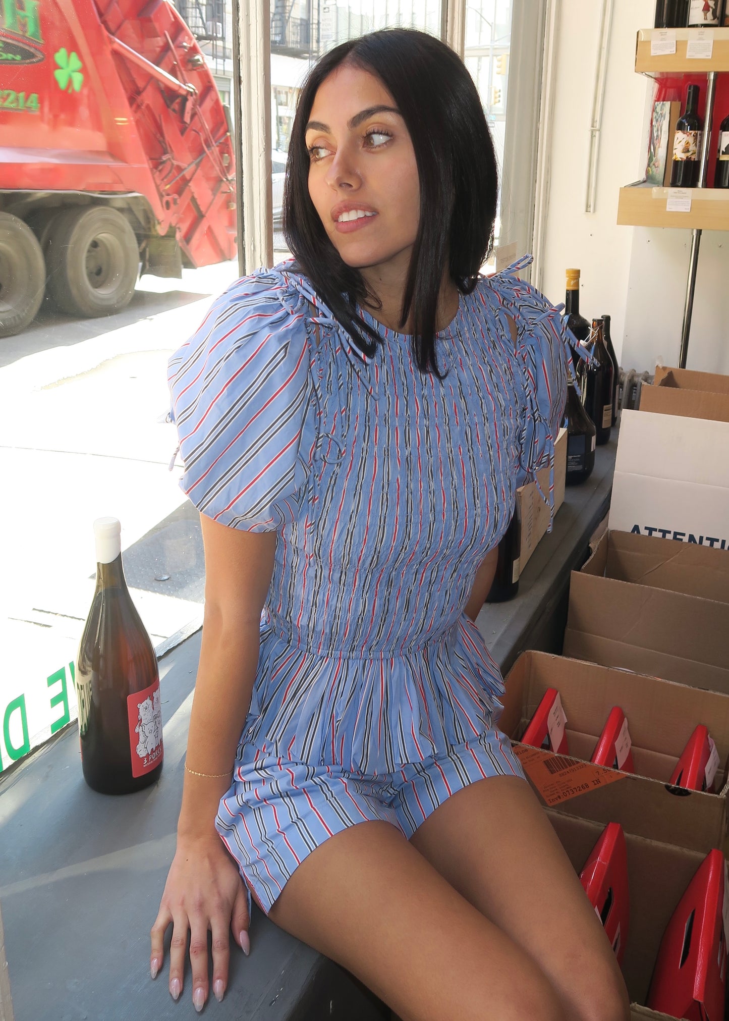 Becca Blouse in Bold Blue Stripe