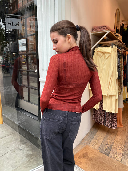 Ross Mockneck Top in Rio Red