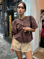 Smith Poplin Top in Brown