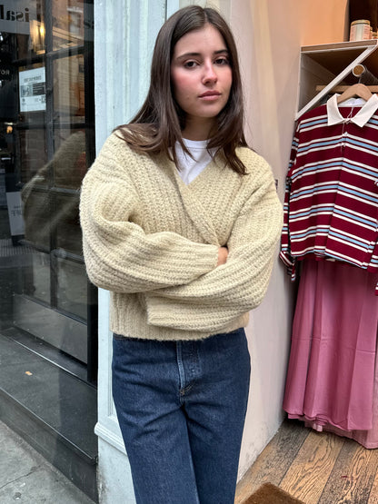 Alpaca Sweater Jacket in Butter