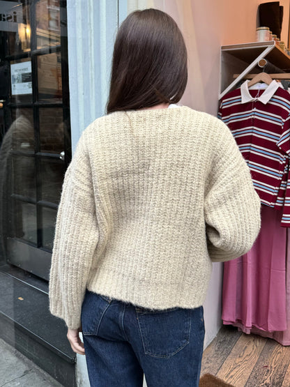 Alpaca Sweater Jacket in Butter