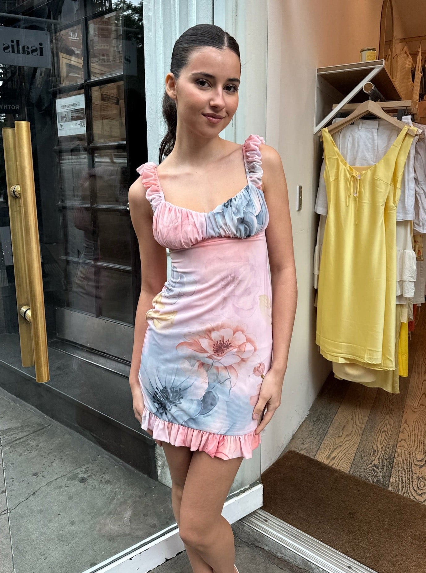 Frisia Dress in Ambrosia Print Cotton Candy