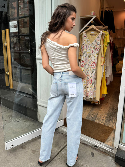 Lexi Mid Rise Bowed Straight Jean in Enchanted Vintage