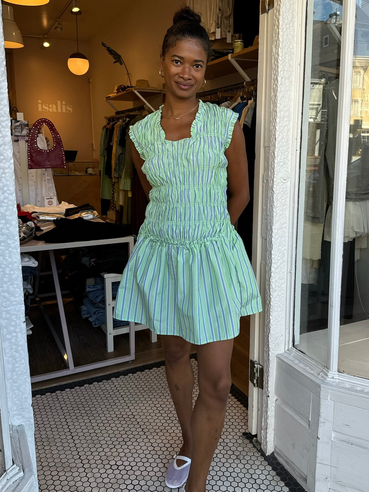 Pismo Pop-Dress in Green