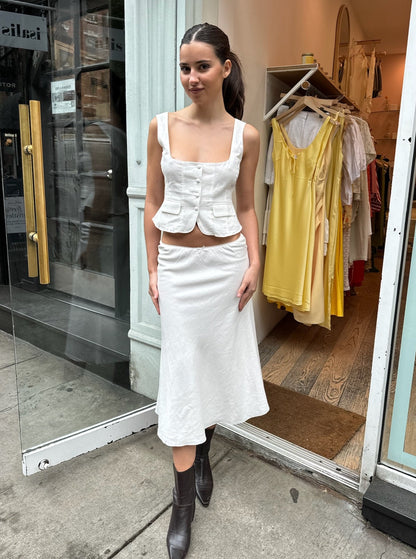Midi Paloma Skirt in White