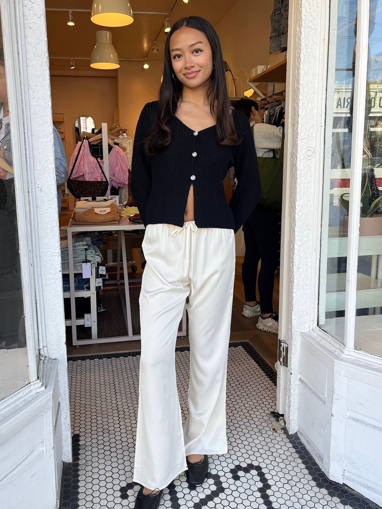 Jenna Silky Pants in Cream