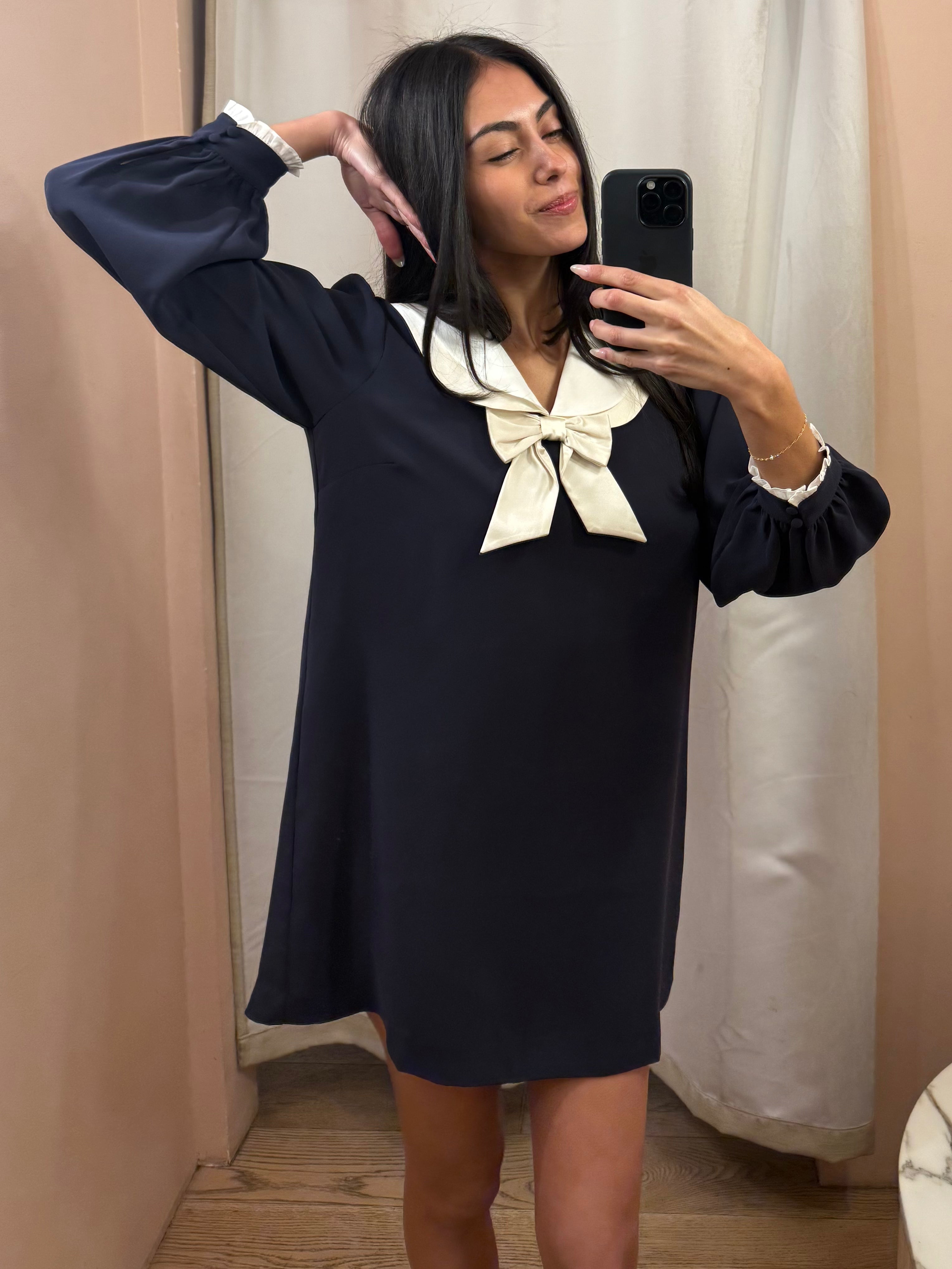 Halina Dress in Navy