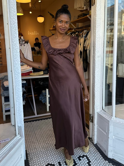 Abigail Maxi Dress in Brown