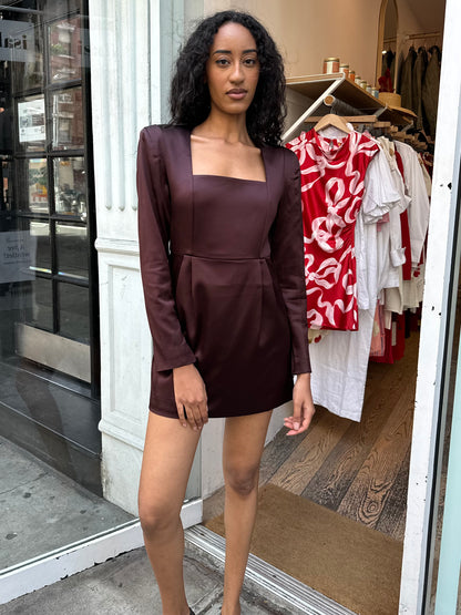 Valentina Dress in Chocolate Brown