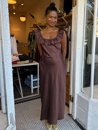 Abigail Maxi Dress in Brown