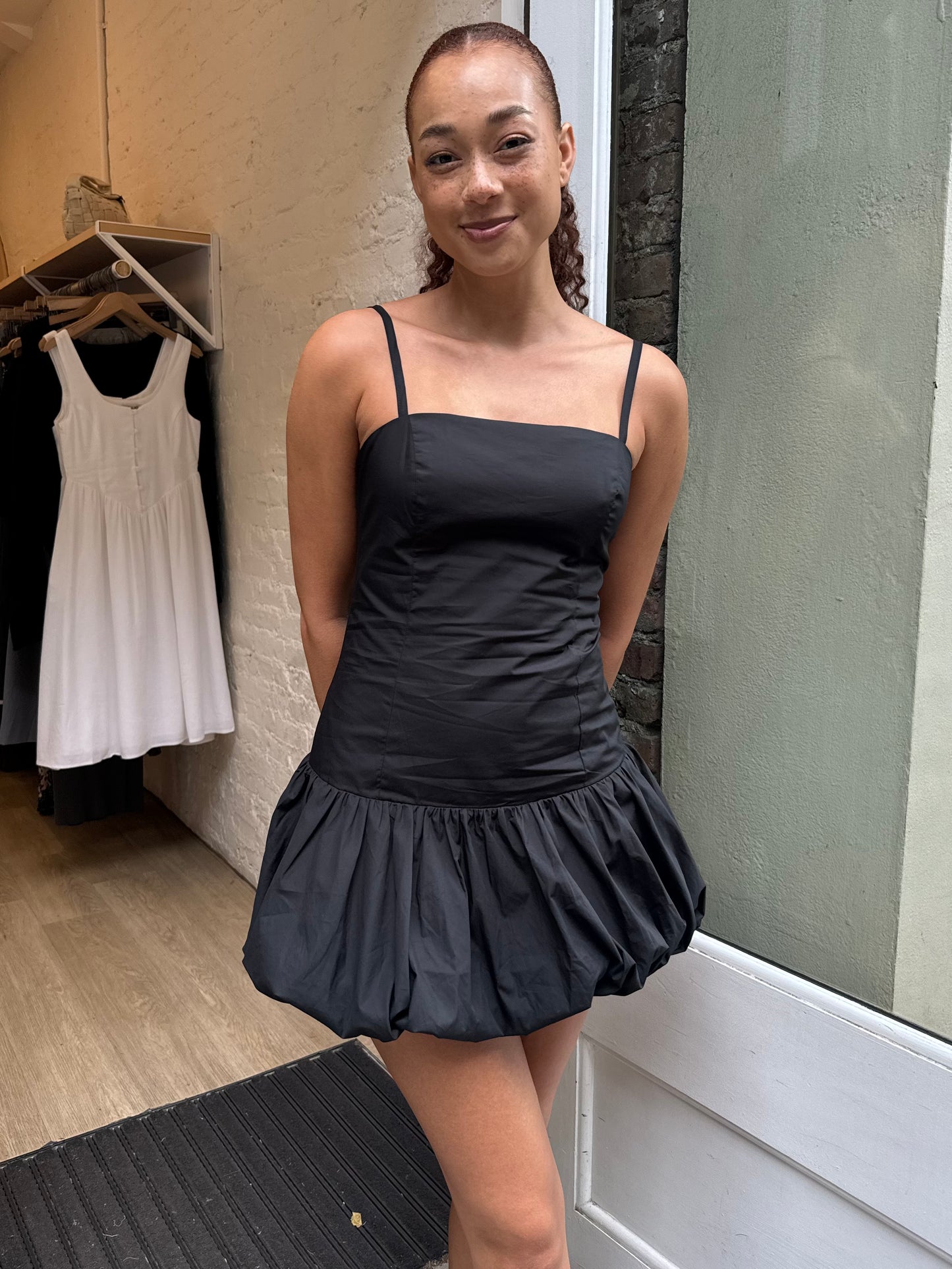 Lala Mini Bubble Dress in Black