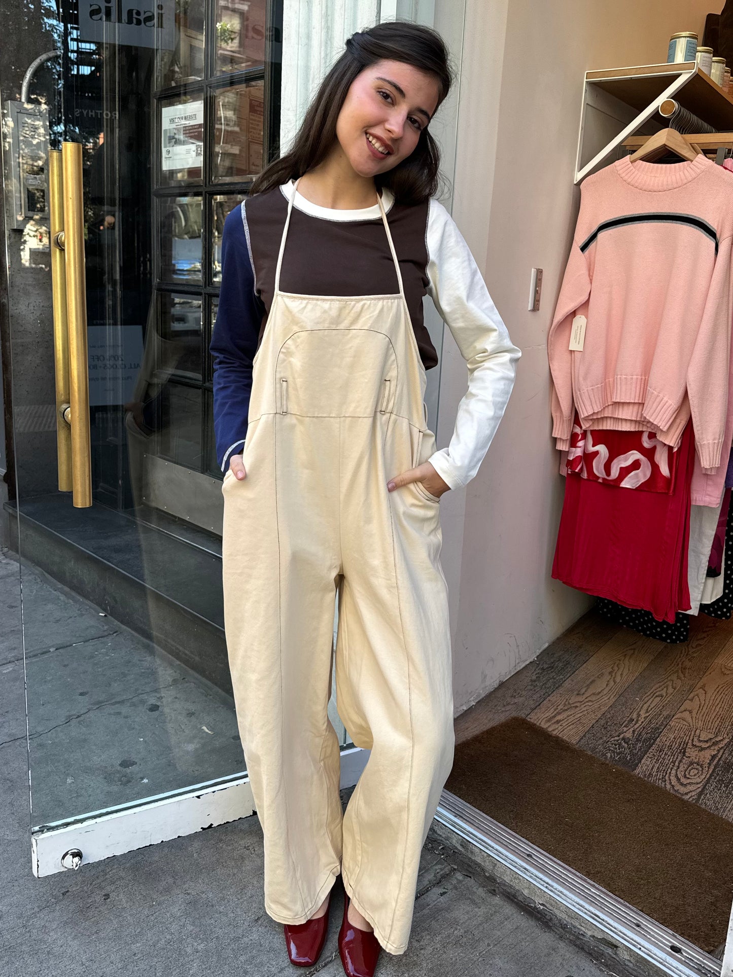 Tomas Overalls in Ecru