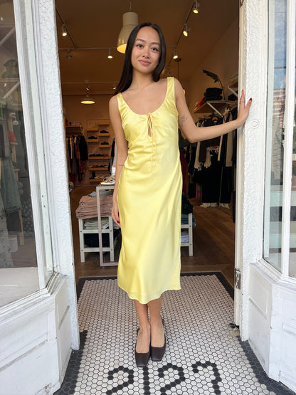 Andie Keyhole Midi Dress in Lemon