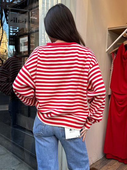 I Can't Believe It's Not Vintage Crewneck in Red Stripe