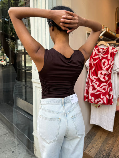 Cleo Ruched Top in Brown