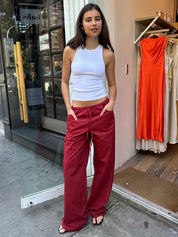 Portal Poplin Pants in Merlot