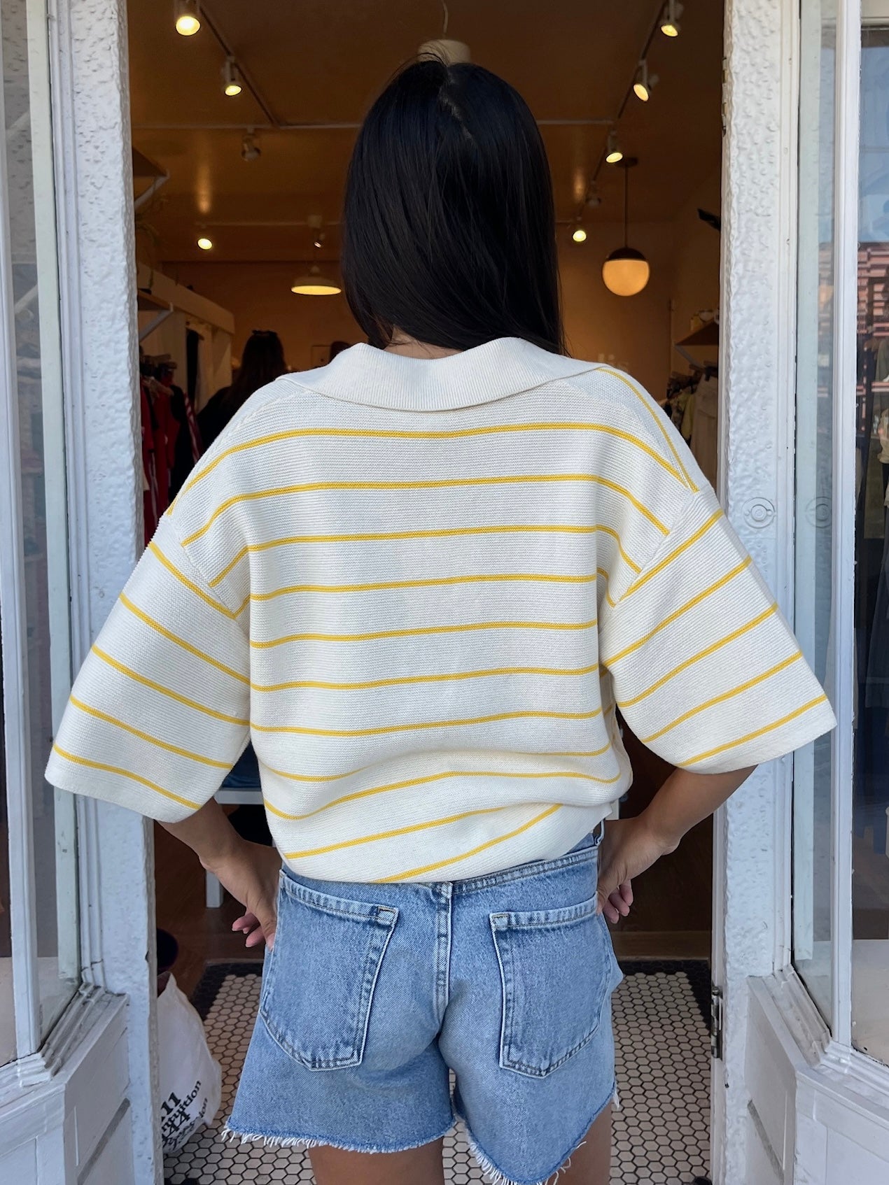 Marlow Top in Dandelion Stripe