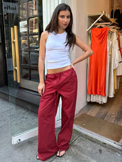 Portal Poplin Pants in Merlot