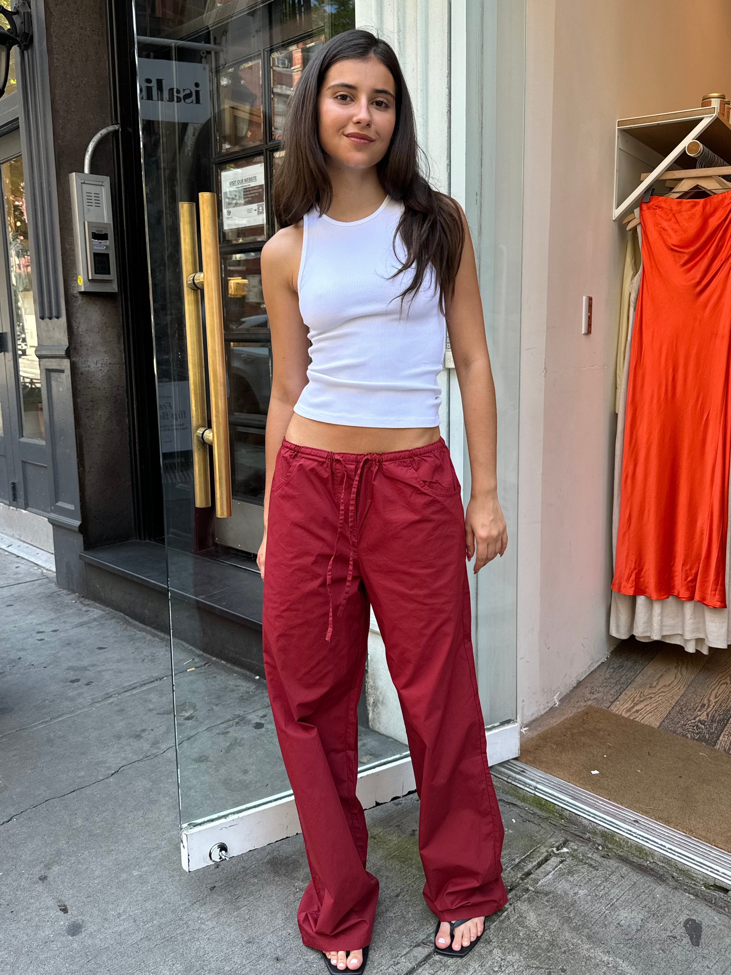 Portal Poplin Pants in Merlot