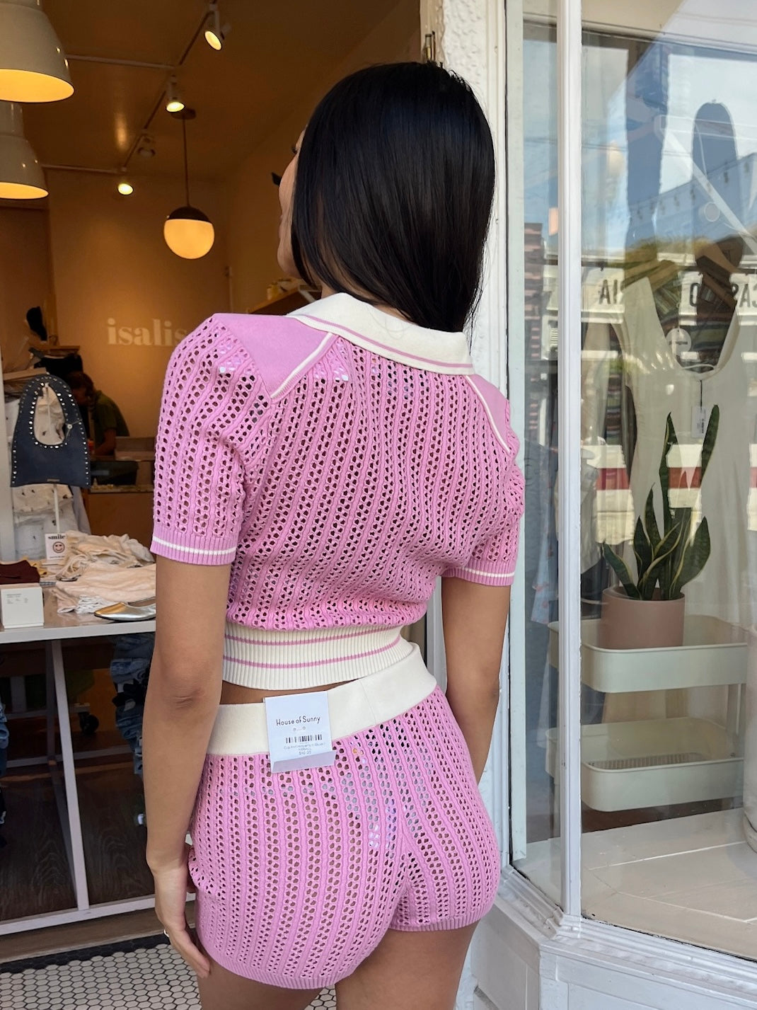 Cup Cropped Sports Top in Blush