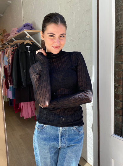 Ross Mockneck Top in Black