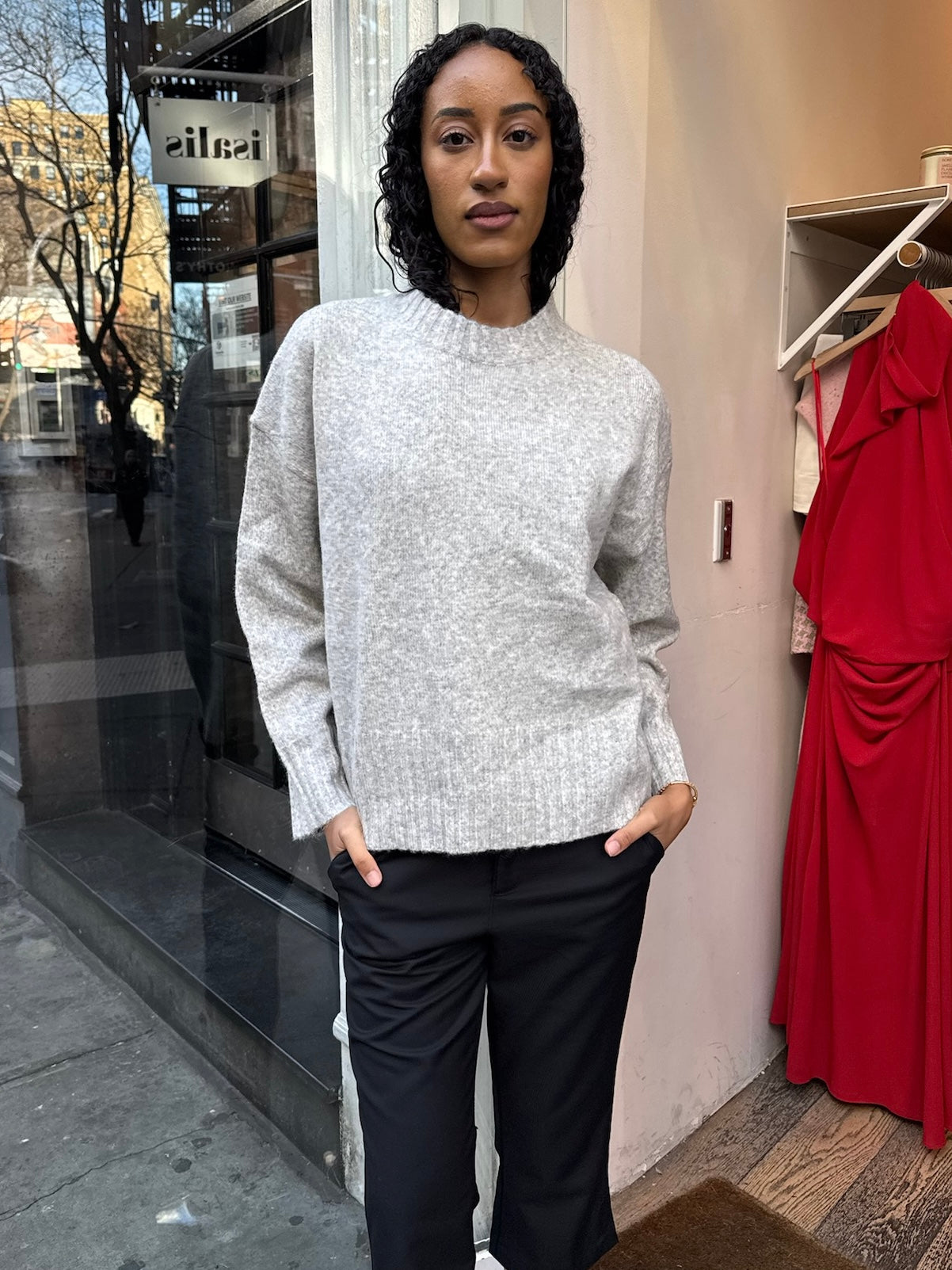 Emmy Sweater in Soft Heather Grey