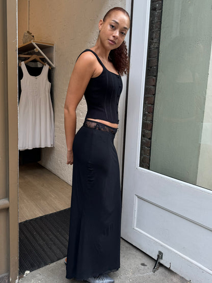 Karre Lace Maxi Skirt in Black