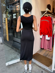 Elissa Cowl Neck Dress in Black