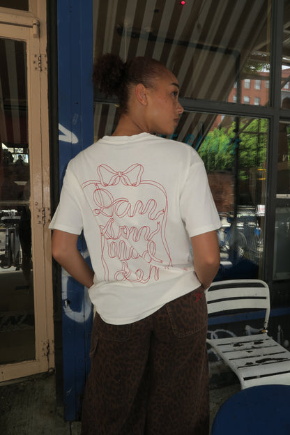 Bow Logo Short Sleeve Tee in White