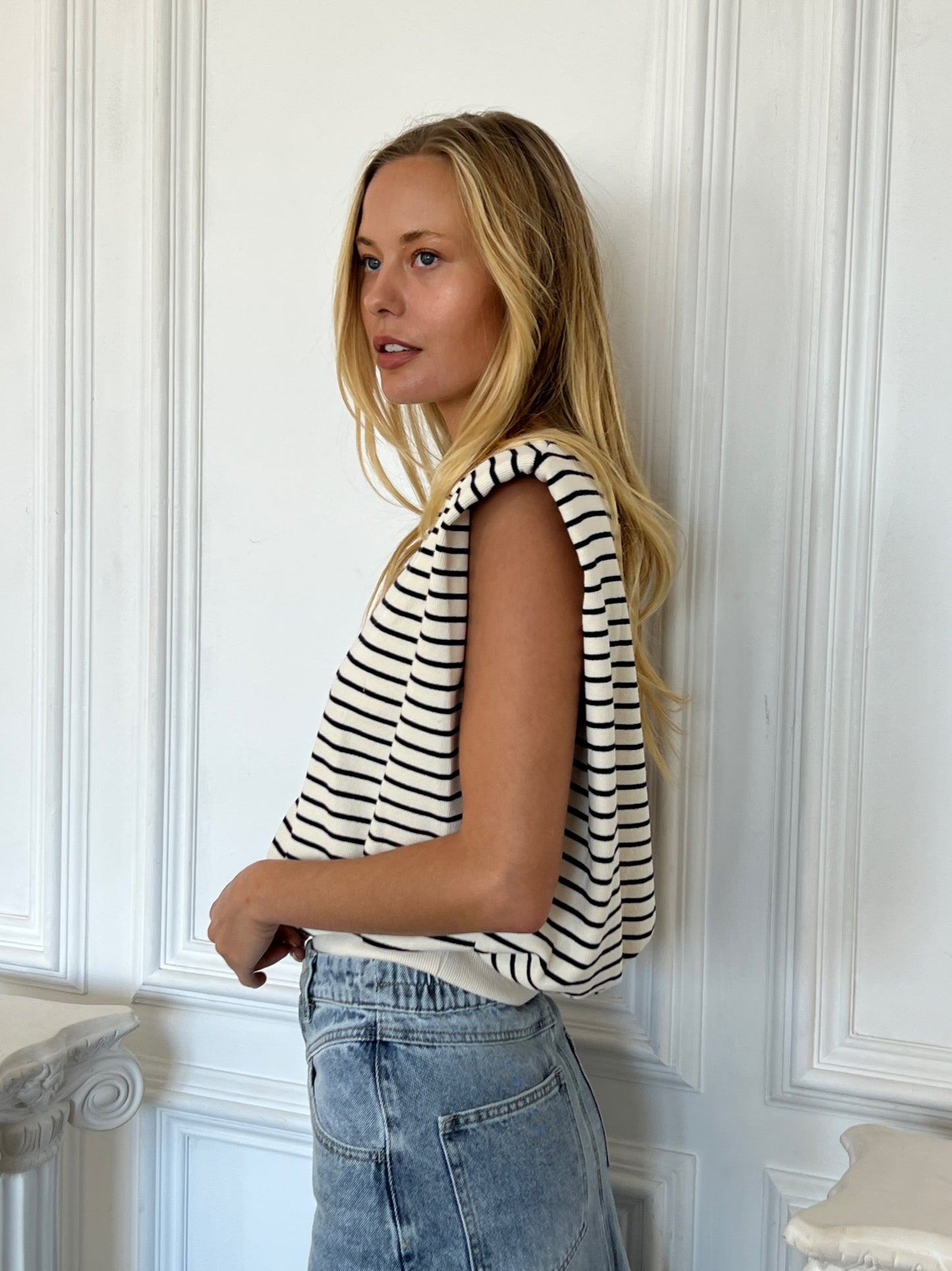 Olivia Stripe French Terry Top