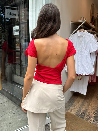 Gemini Draped Top in Red