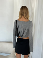 Nix Cowl Neck Top in Grey