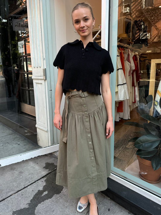 Delaney Skirt in Army Green