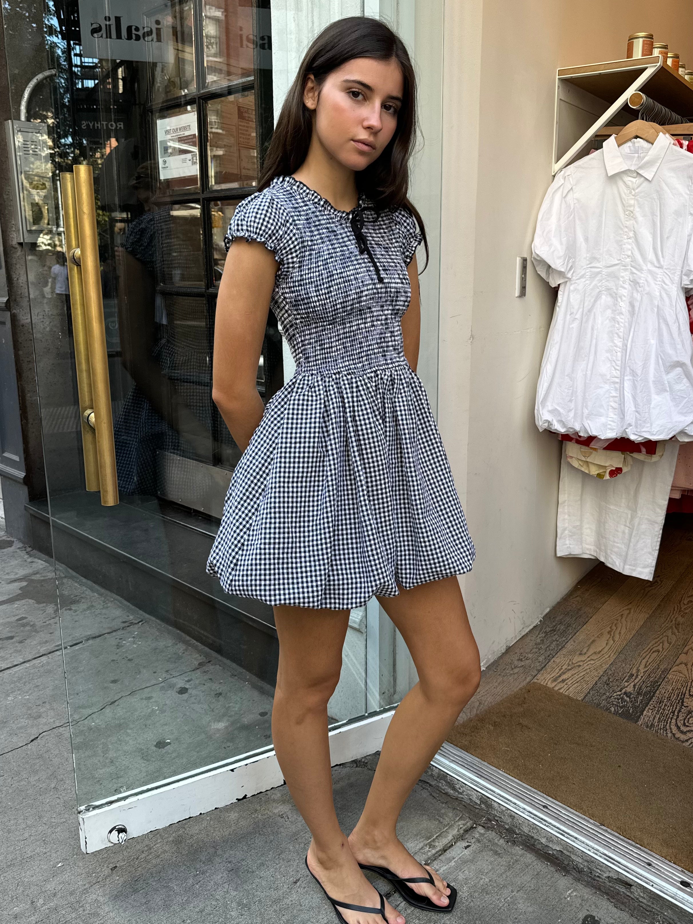 Katrina Mini Dress in Black Checkered