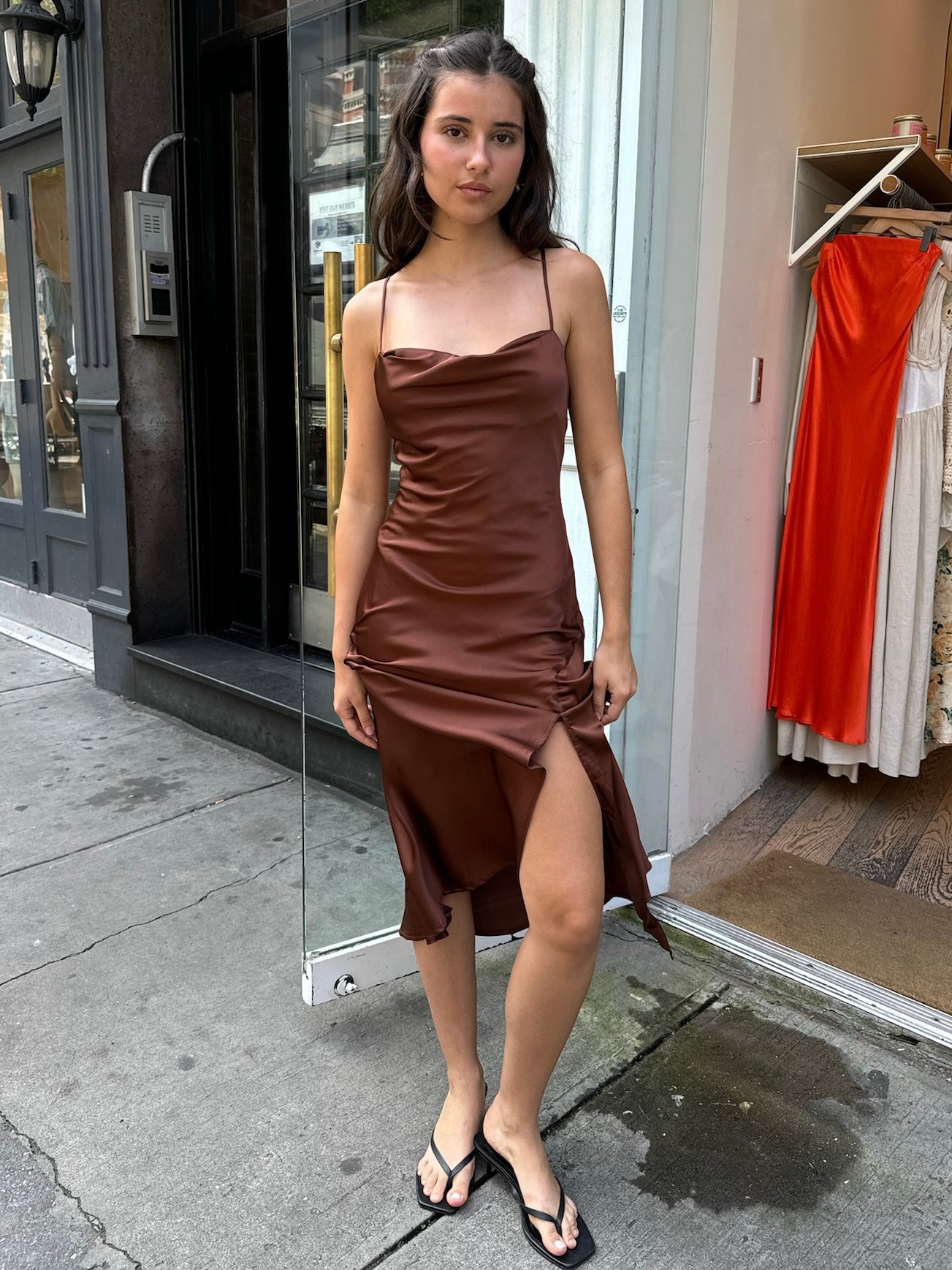 Gaia Dress in Chocolate Brown