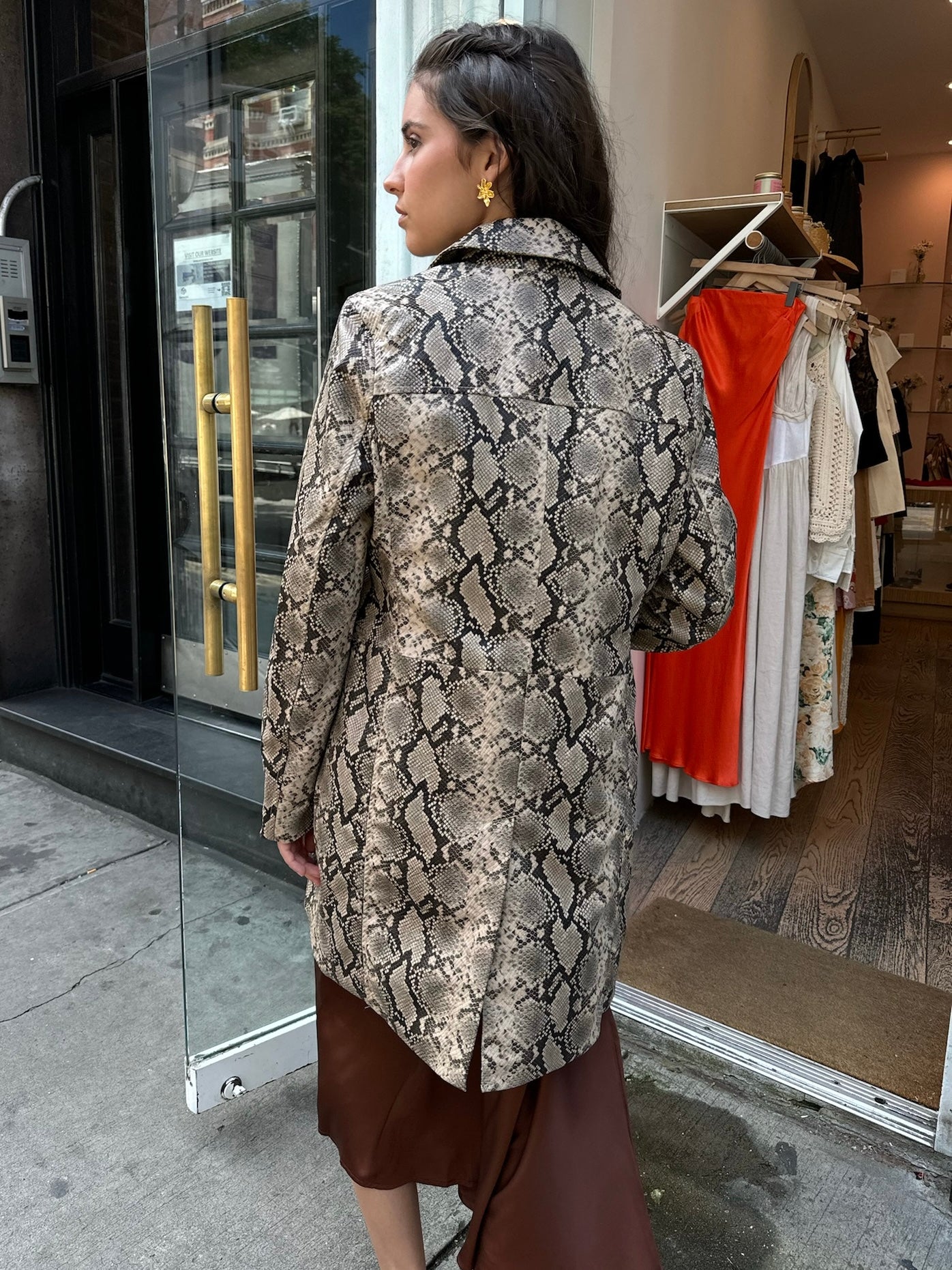 On the Move Coat in Stone Snake