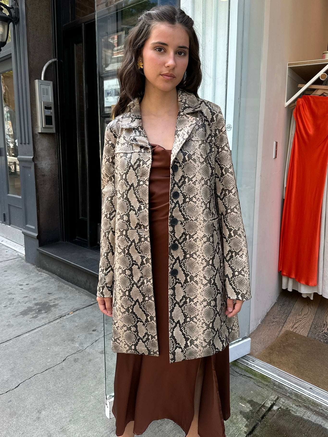 On the Move Coat in Stone Snake