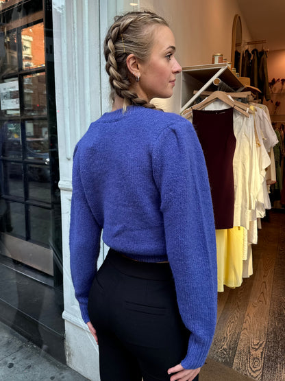 Colette Puff Sleeve Sweater in Periwinkle