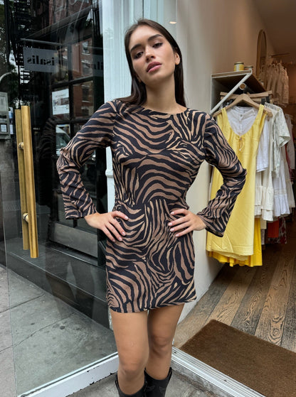 Ridley Dress in Tiger Black