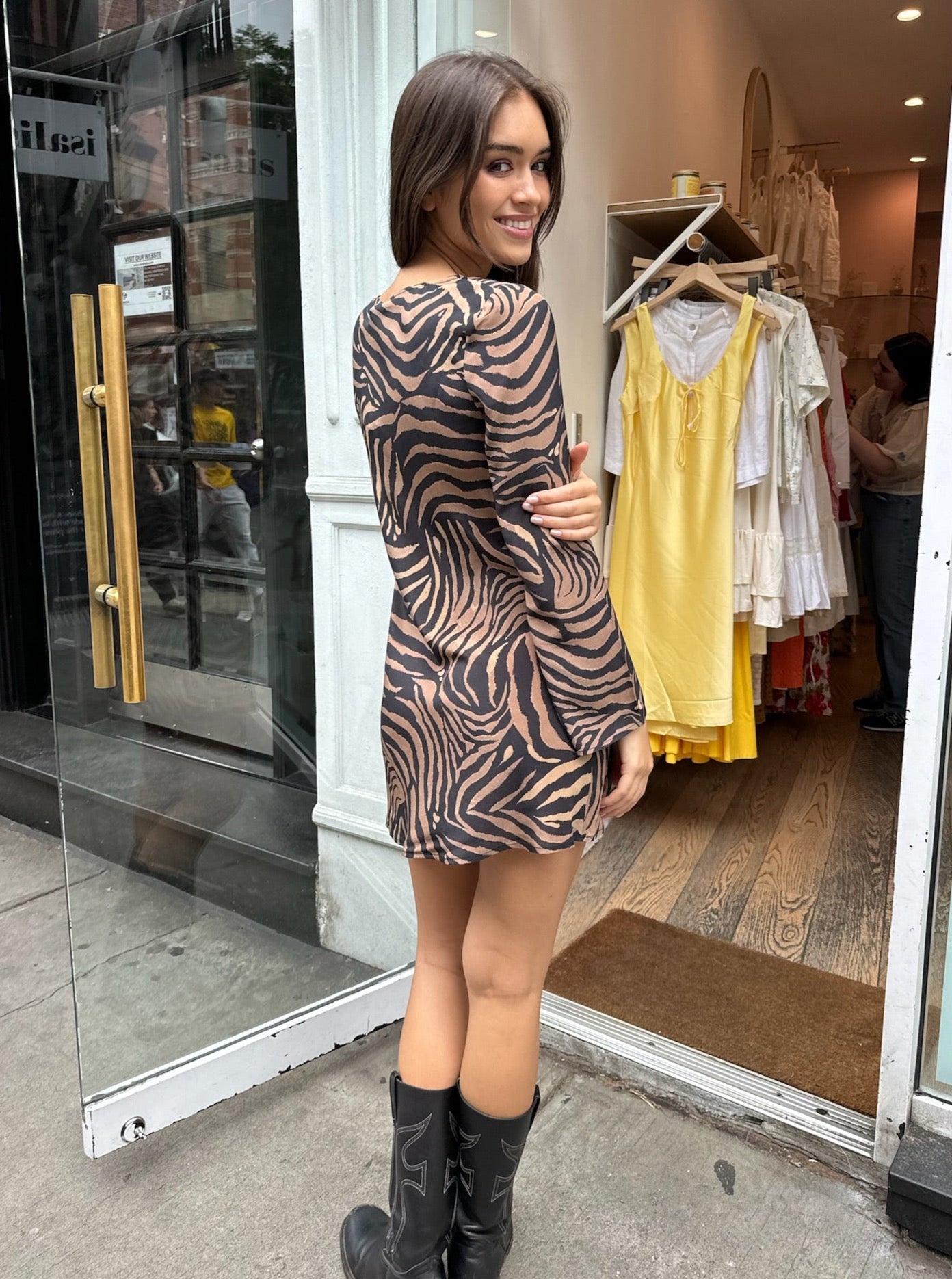 Ridley Dress in Tiger Black