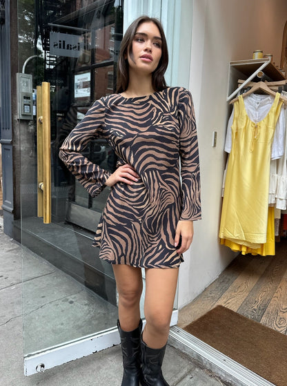 Ridley Dress in Tiger Black