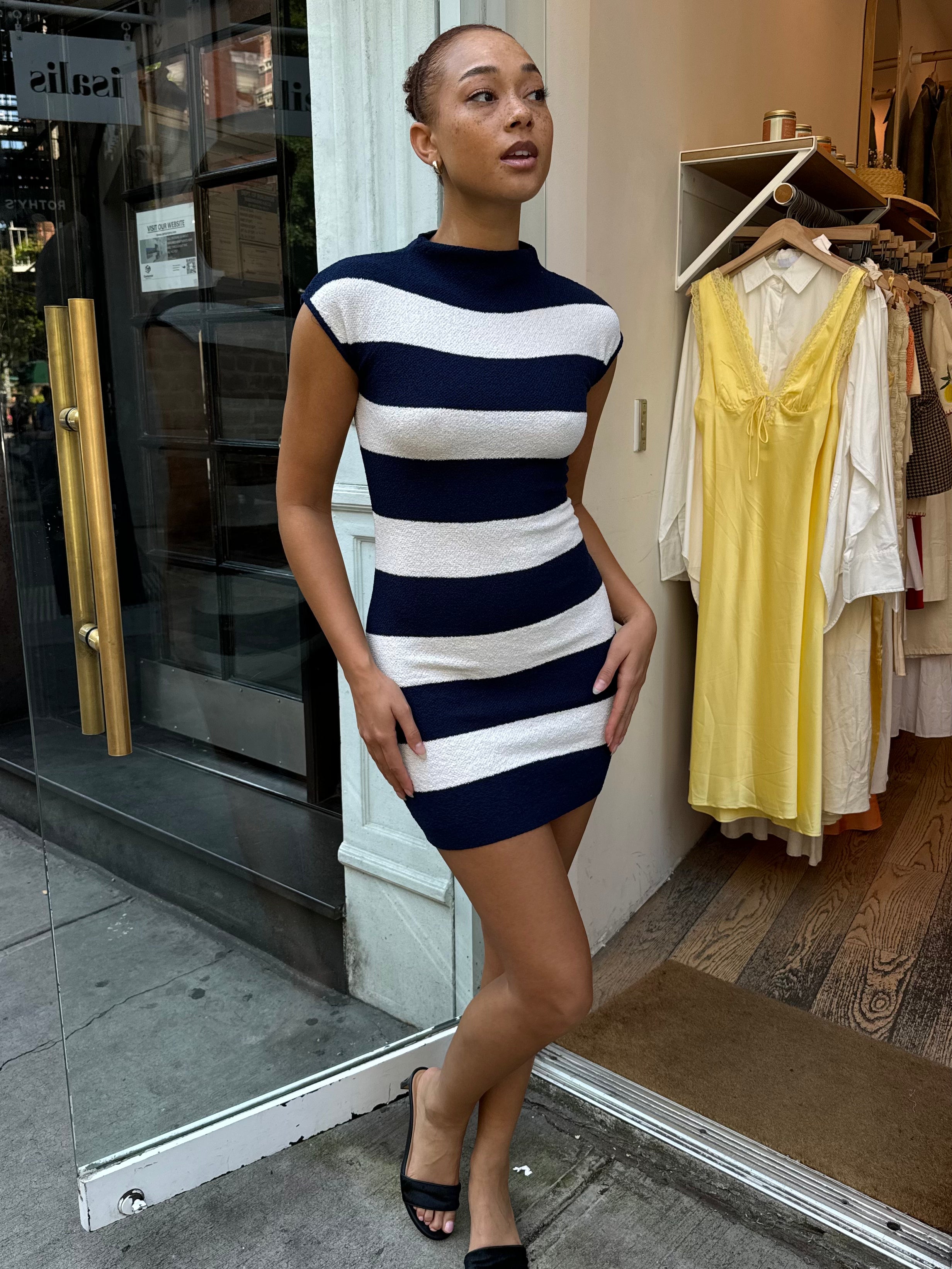 Valentino Mini Dress in Blue Stripe