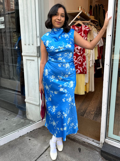 Daniella Dress in Blue Floral