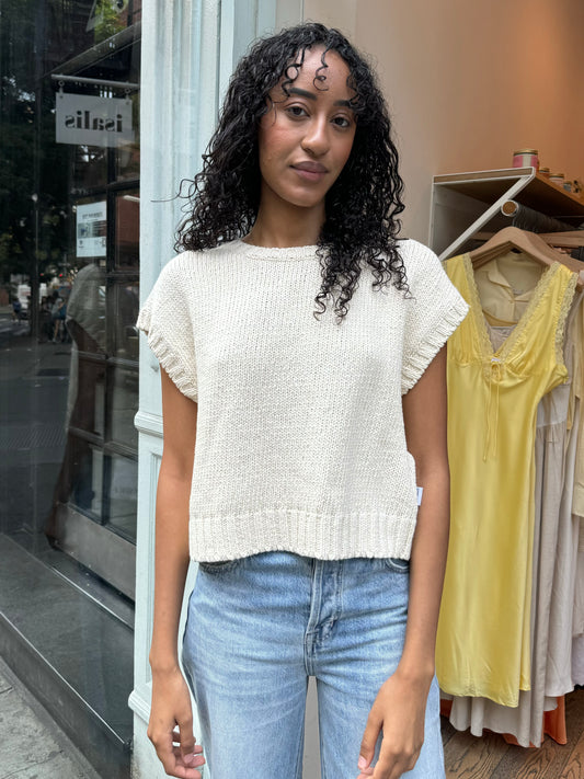 Pierre Cotton Sweater Top in Naturel