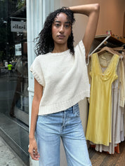 Pierre Cotton Sweater Top in Naturel