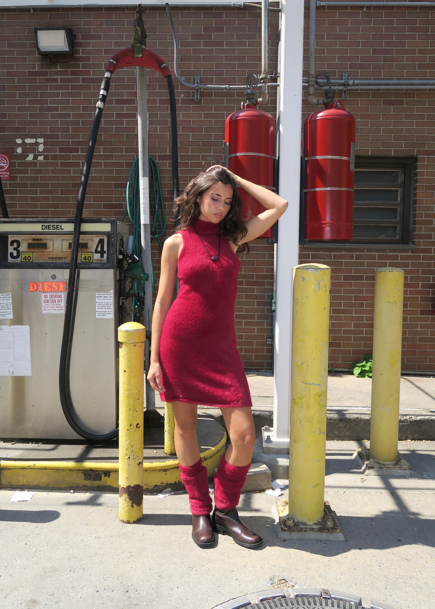 Pearl Knit Dress in Bordeaux