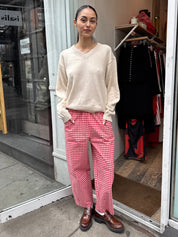 Arc Pants in Gingham Red