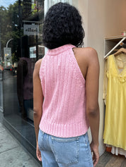 Claire Cotton Sweater Tank in Pink