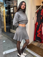 Fiona Knit Skirt in Grey